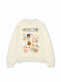 Áo Sweater Nỉ Hai Da Sweet Pastry Coffee Time