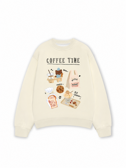 Áo Sweater Nỉ Hai Da Sweet Pastry Coffee Time