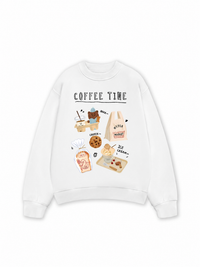 Áo Sweater Nỉ Hai Da Sweet Pastry Coffee Time