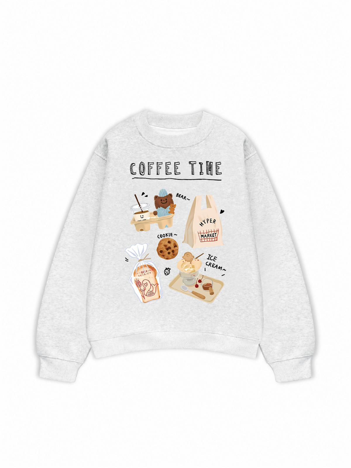 Áo Sweater Nỉ Hai Da Sweet Pastry Coffee Time