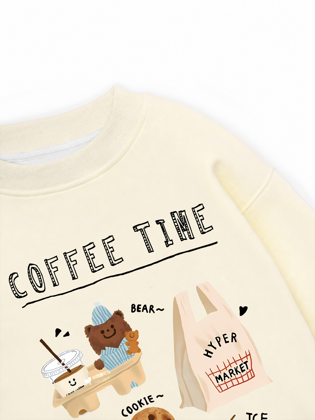 Áo Sweater Nỉ Hai Da Sweet Pastry Coffee Time