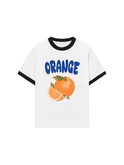 Áo Thun Ringer Relaxed Fit Summer Vibes Blue Orange