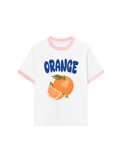 Áo Thun Ringer Relaxed Fit Summer Vibes Blue Orange