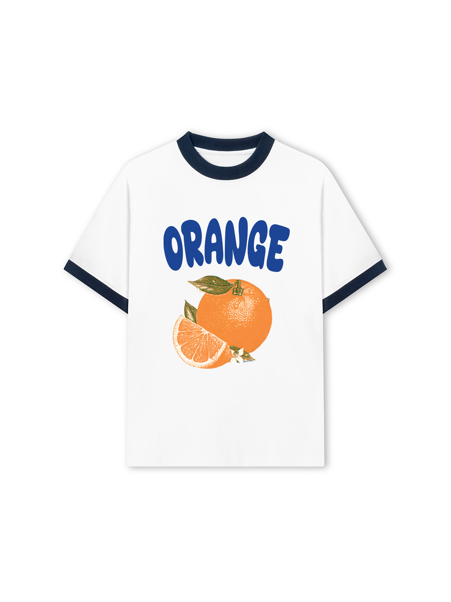 Áo Thun Ringer Relaxed Fit Summer Vibes Blue Orange