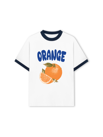 Áo Thun Ringer Relaxed Fit Summer Vibes Blue Orange