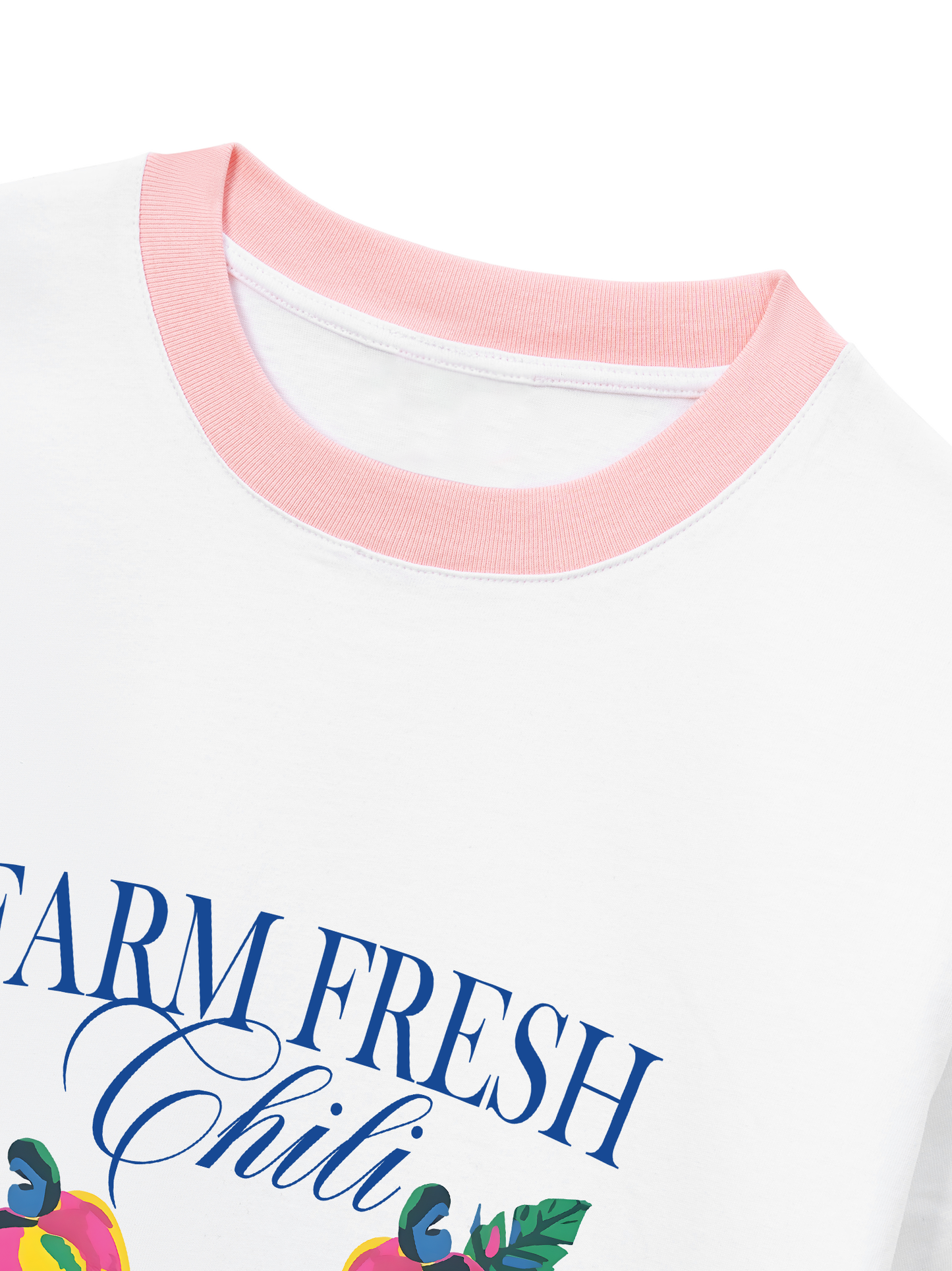 Áo Thun Ringer Relaxed Fit Summer Vibes Farm Fresh Chili