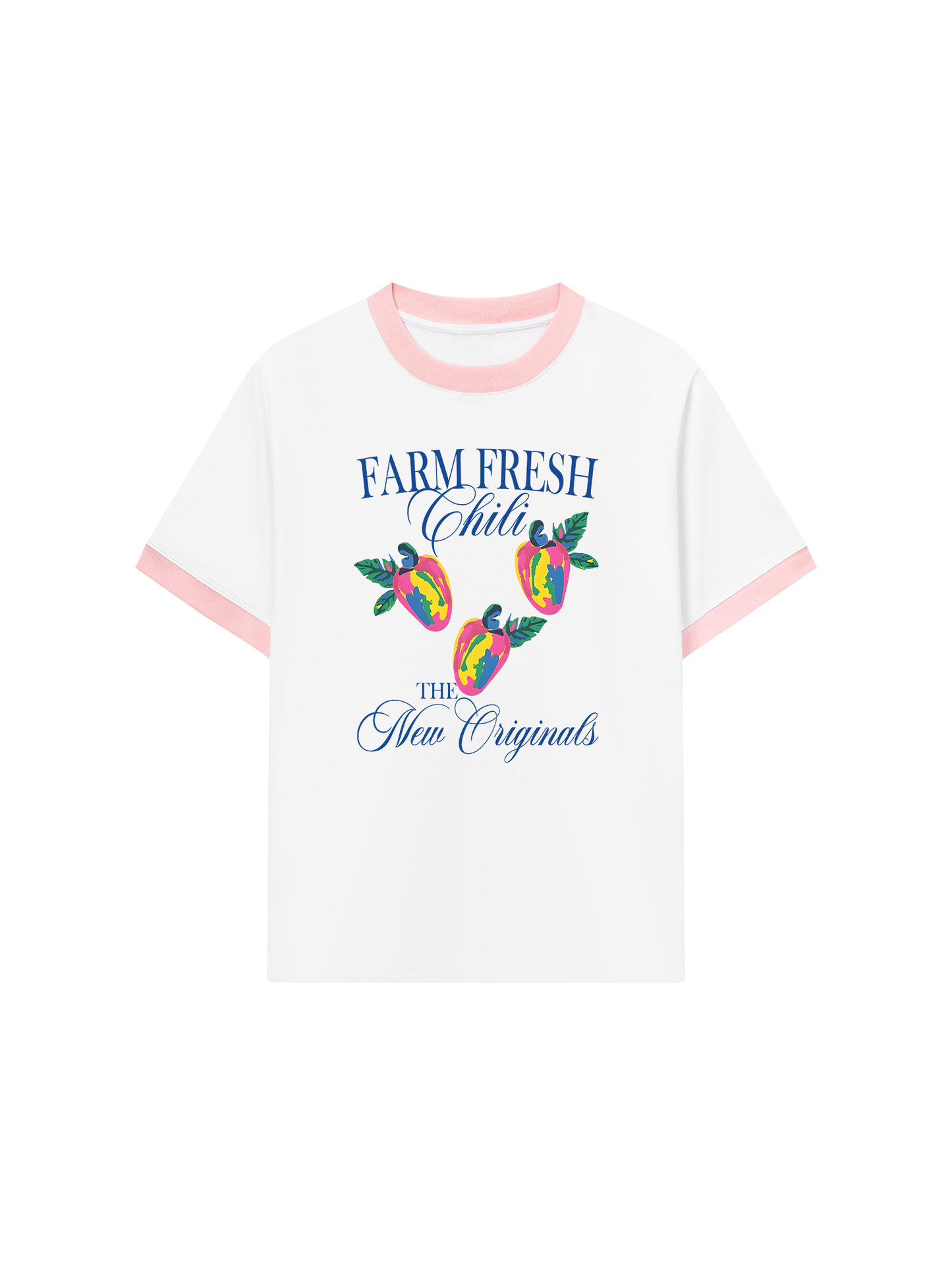 Áo Thun Ringer Relaxed Fit Summer Vibes Farm Fresh Chili