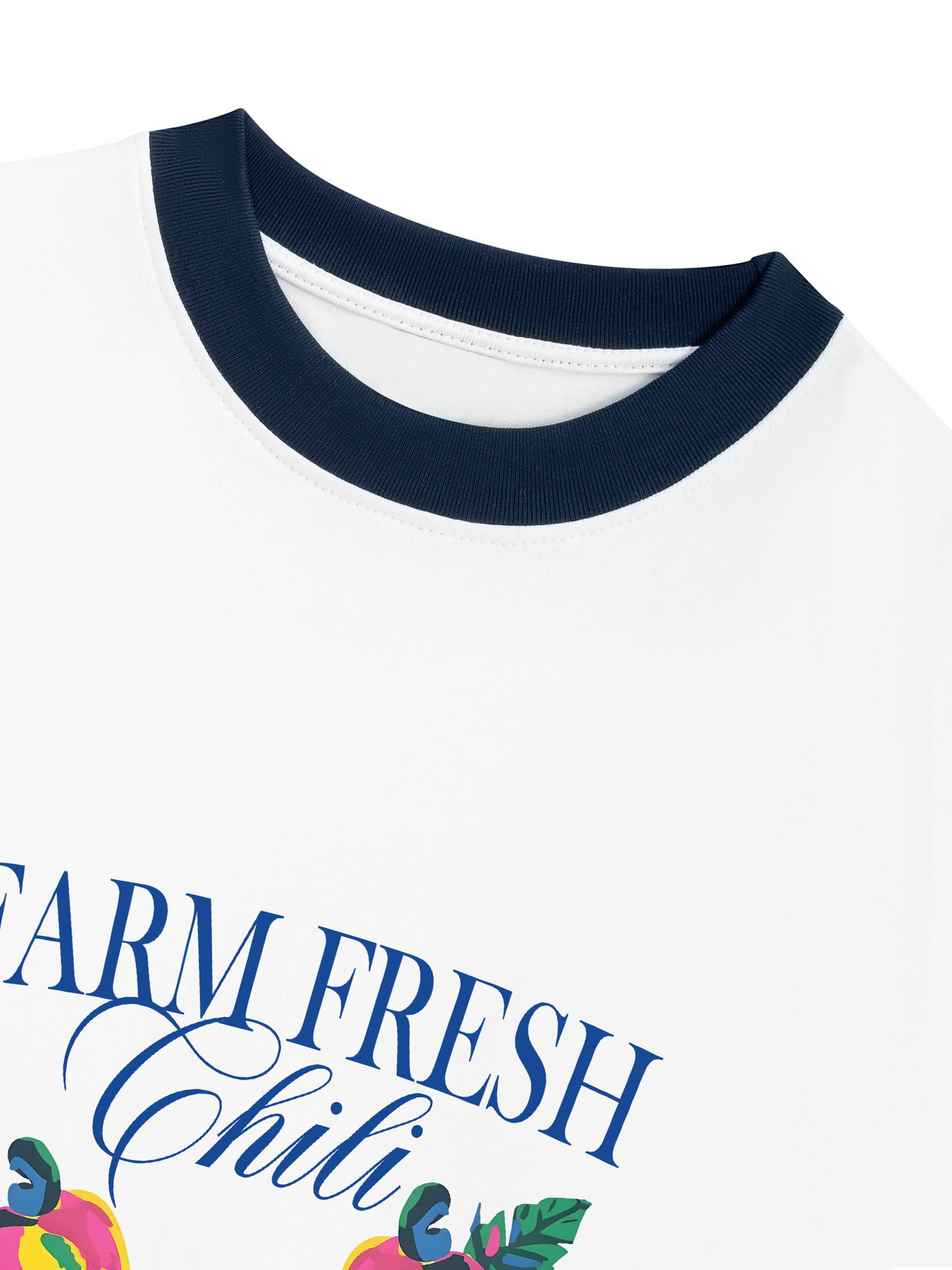 Áo Thun Ringer Relaxed Fit Summer Vibes Farm Fresh Chili