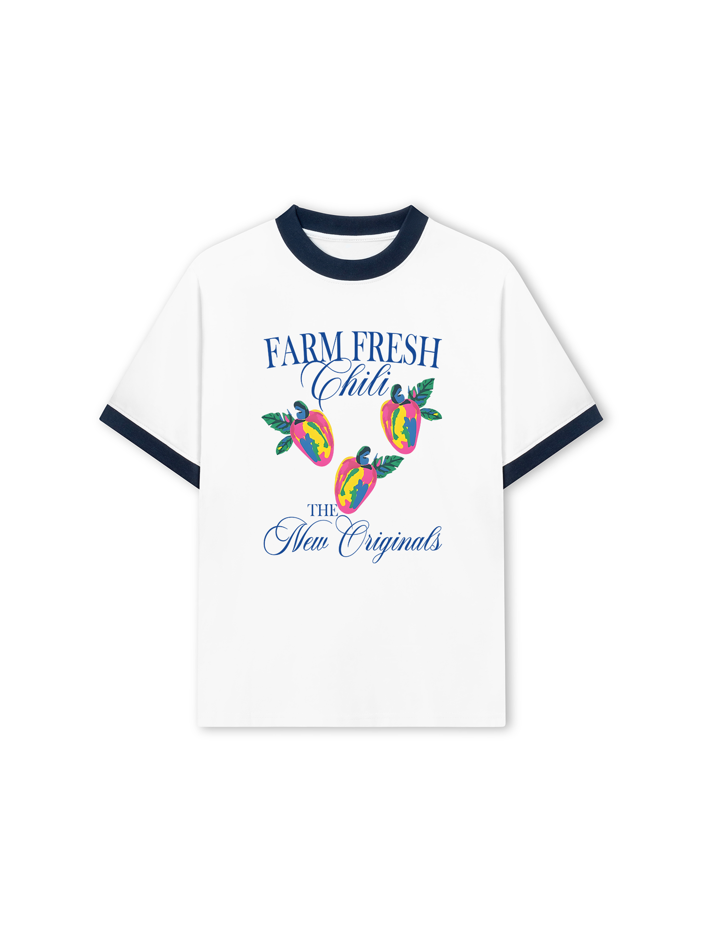 Áo Thun Ringer Relaxed Fit Summer Vibes Farm Fresh Chili