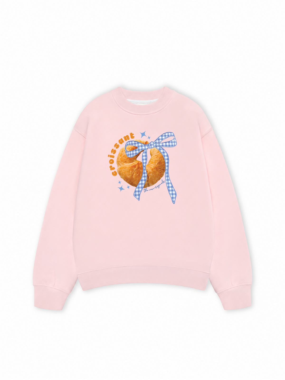 Áo Sweater Nỉ Hai Da Sweet Pastry BLue Plaid Bow