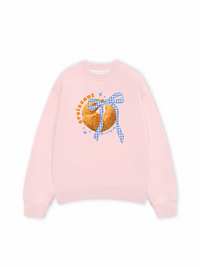 Áo Sweater Nỉ Hai Da Sweet Pastry BLue Plaid Bow