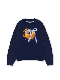 Áo Sweater Nỉ Hai Da Sweet Pastry BLue Plaid Bow