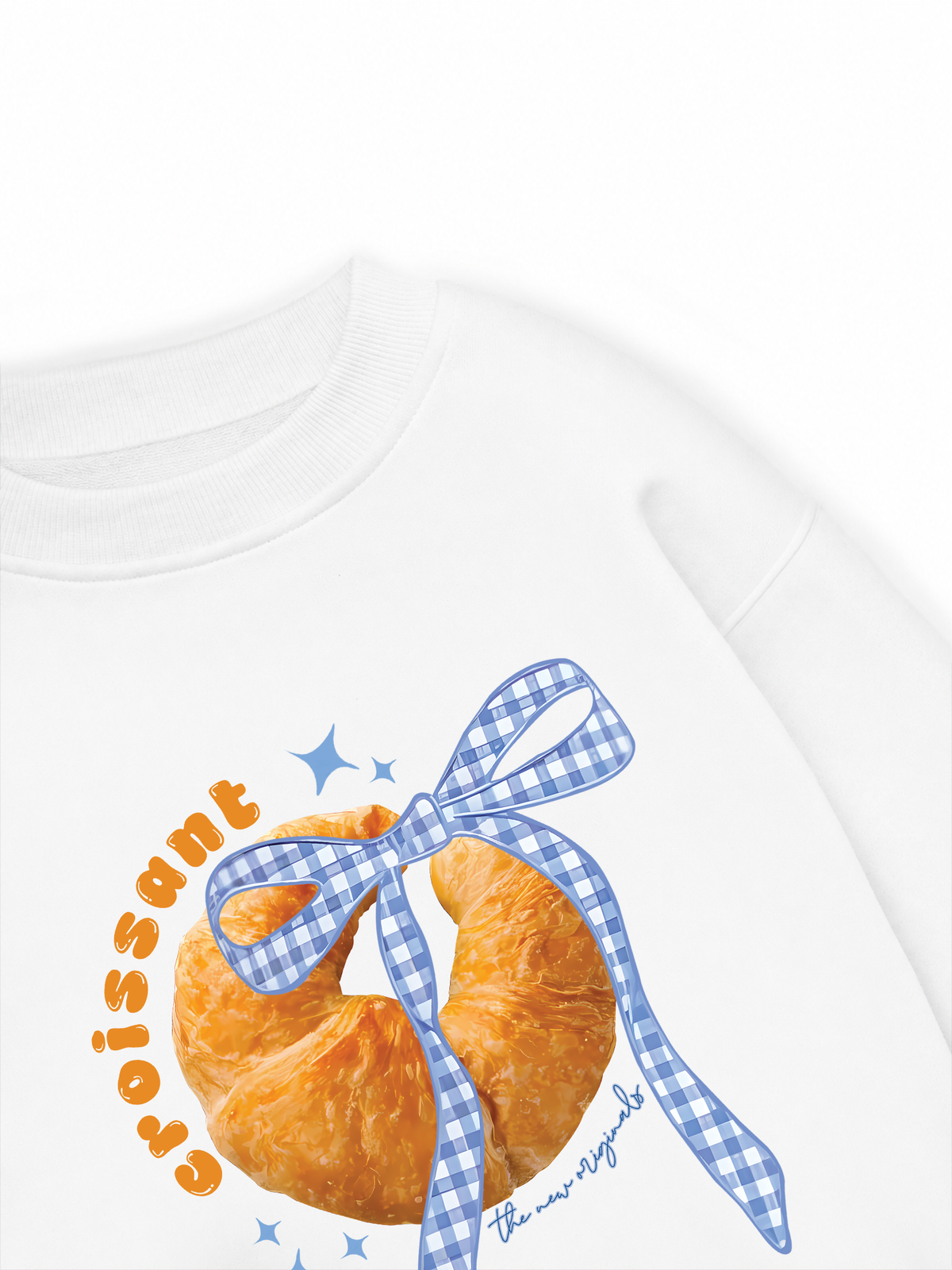 Áo Sweater Nỉ Hai Da Sweet Pastry BLue Plaid Bow