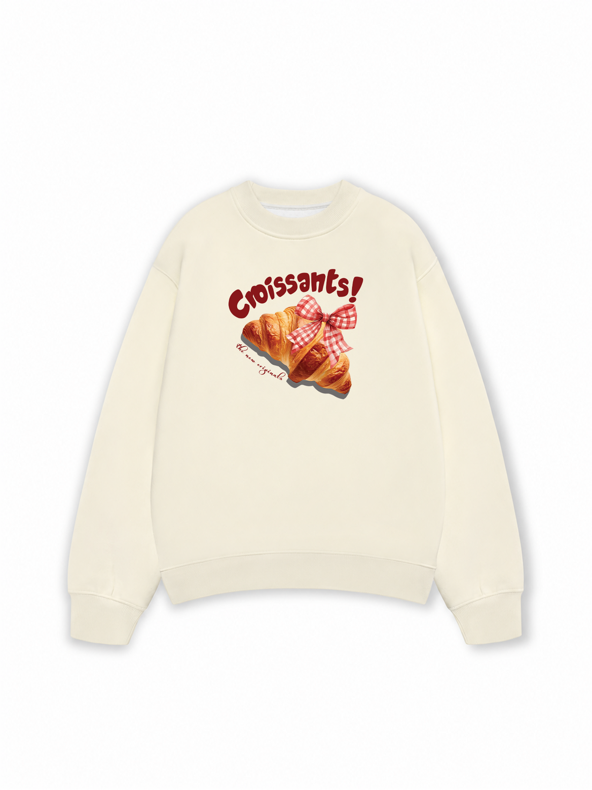 Áo Sweater Nỉ Hai Da Sweet Pastry Red Bơ Croissant