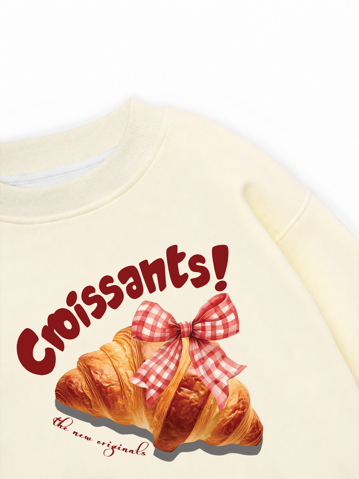 Áo Sweater Nỉ Hai Da Sweet Pastry Red Bơ Croissant