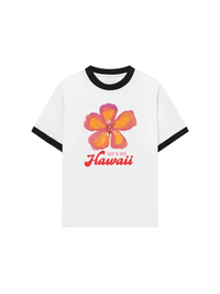 Áo Thun Ringer Relaxed Fit Summer Vibes Hawai Flower
