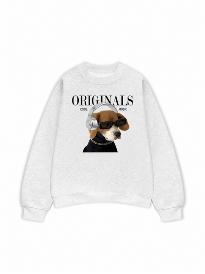 Áo Sweater Nỉ Hai Da Animal Mood Cool Music Dog