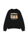 Áo Sweater Nỉ Hai Da Cute Three Cat Vitamin Meow