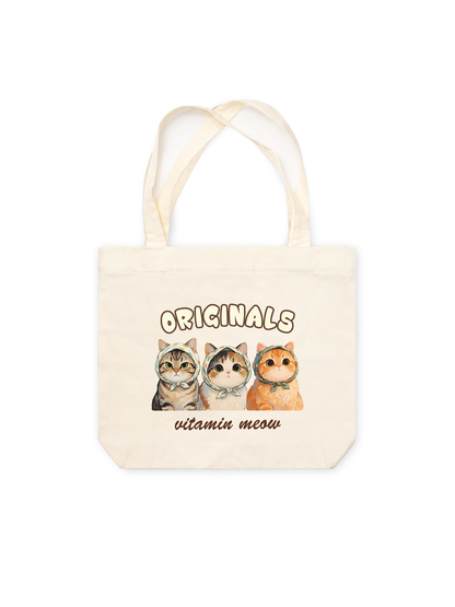 Túi Tote Cute Three Cat Vitamin Meow