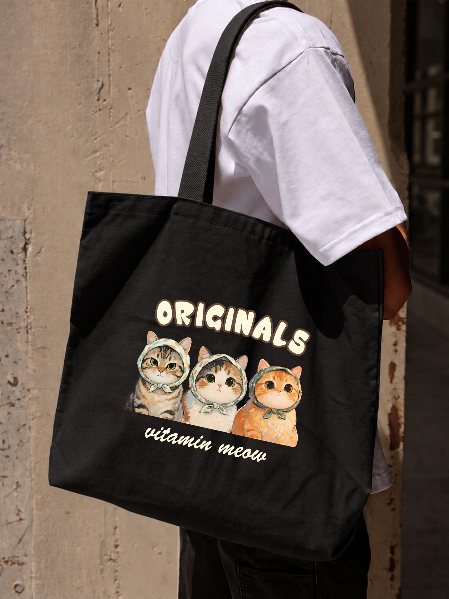 Túi Tote Cute Three Cat Vitamin Meow