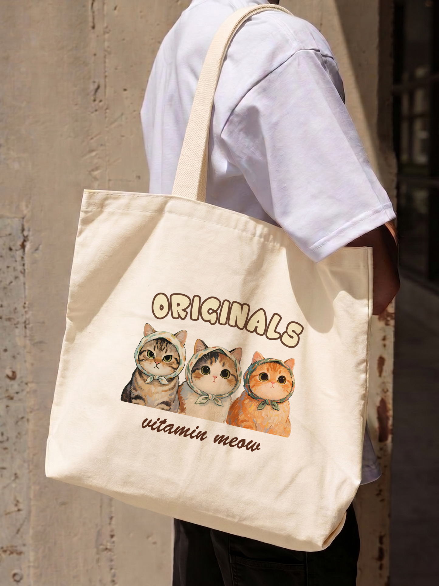 Túi Tote Cute Three Cat Vitamin Meow