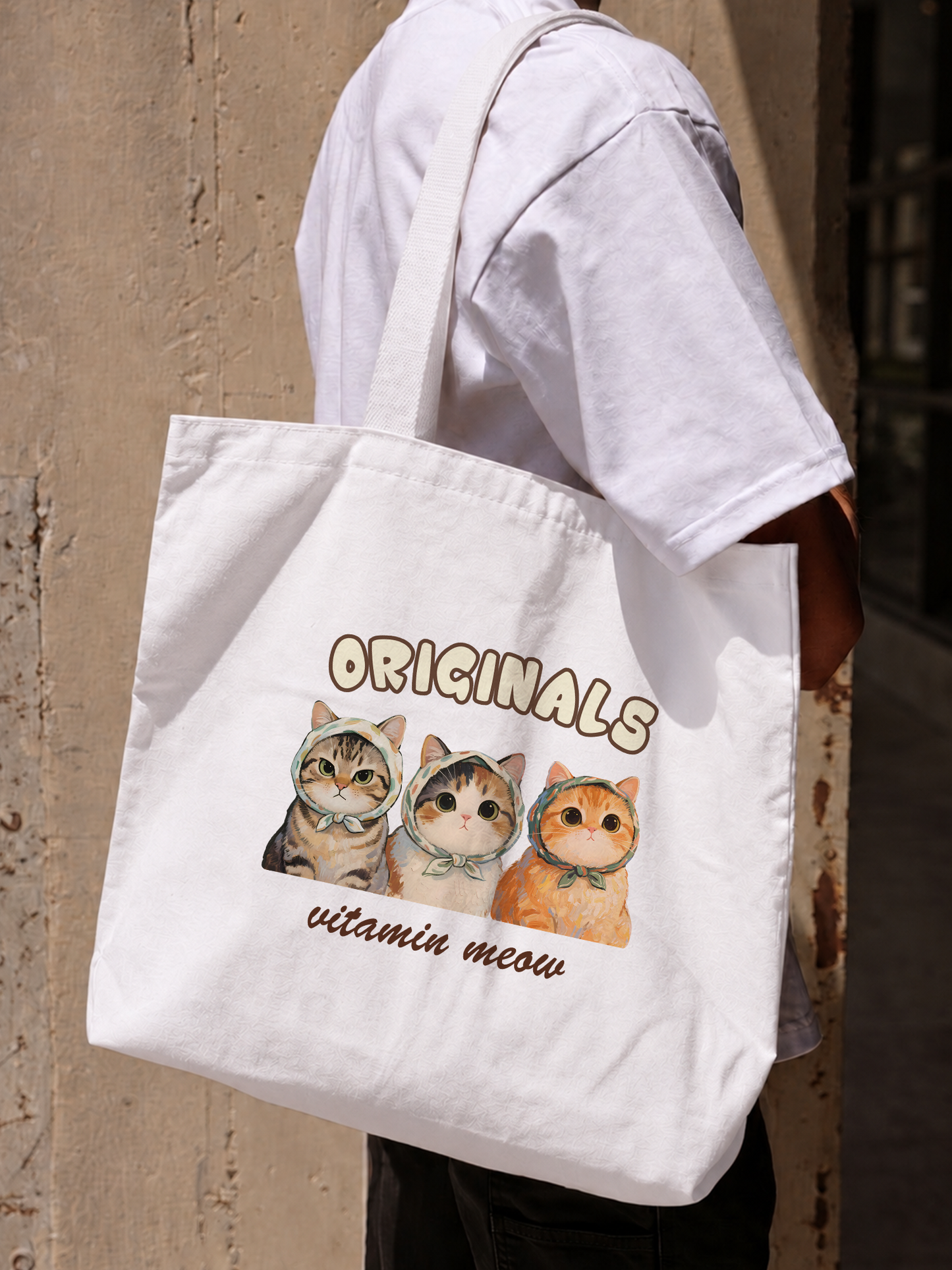 Túi Tote Cute Three Cat Vitamin Meow