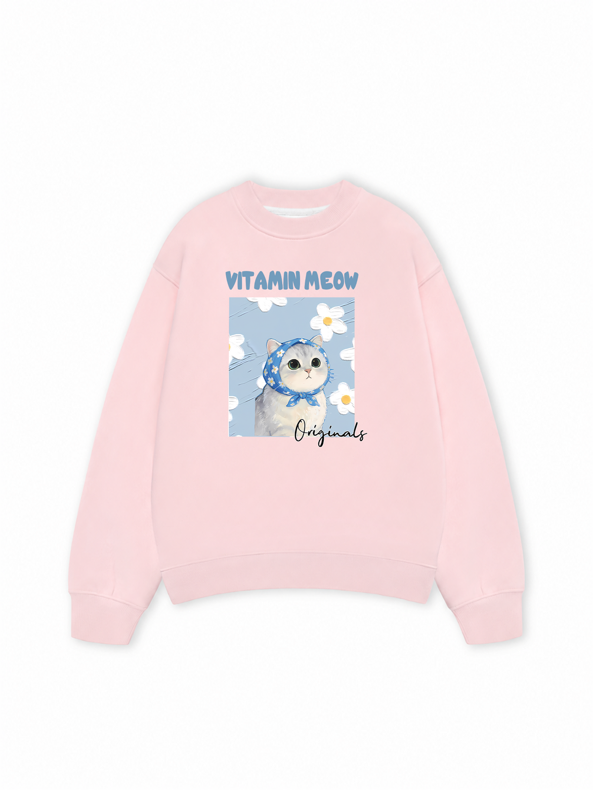 Áo Sweater Nỉ Hai Da Flower With Meow