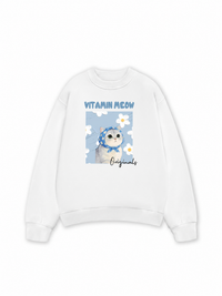 Áo Sweater Nỉ Hai Da Flower With Meow