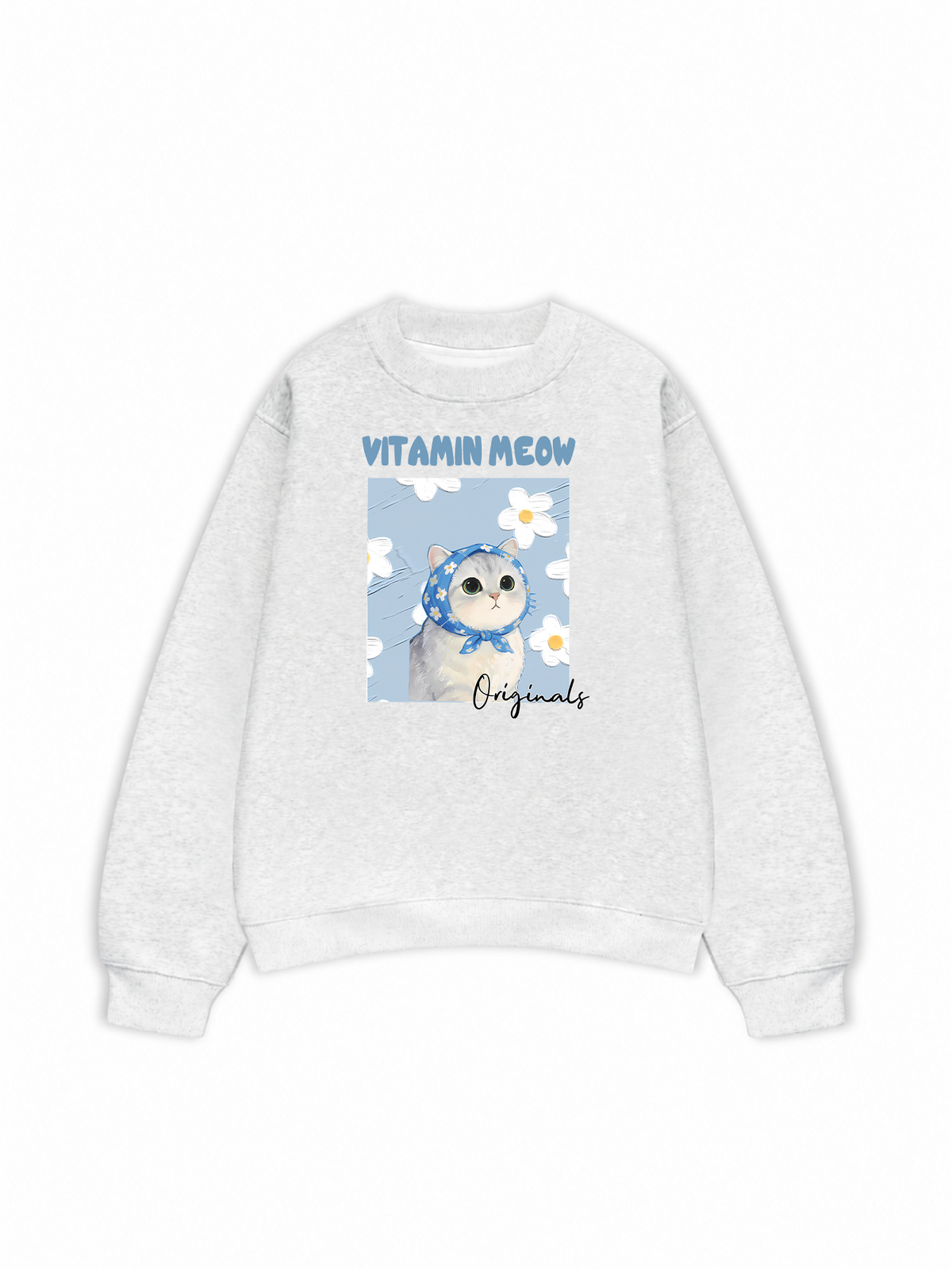 Áo Sweater Nỉ Hai Da Flower With Meow