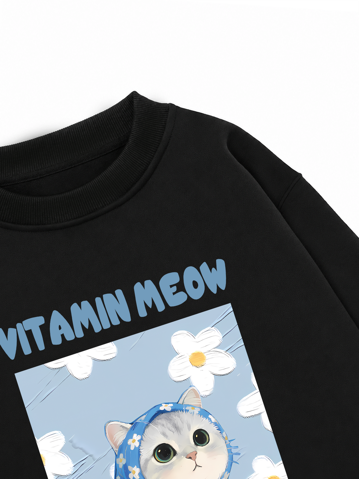 Áo Sweater Nỉ Hai Da Flower With Meow