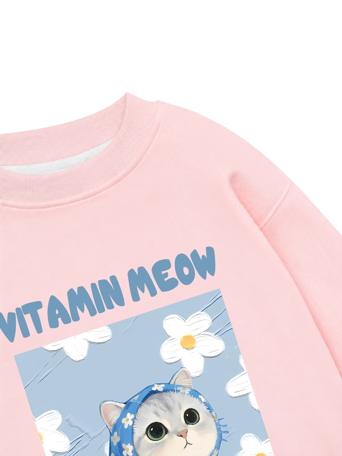 Áo Sweater Nỉ Hai Da Flower With Meow