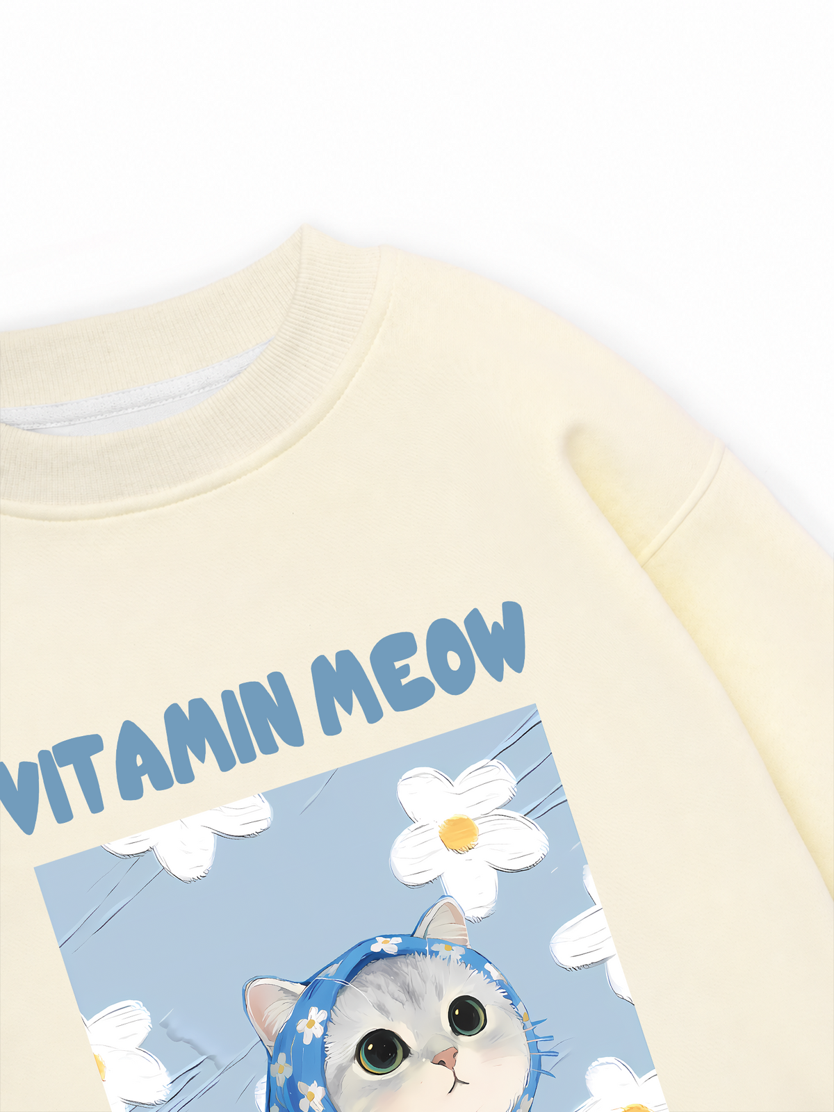 Áo Sweater Nỉ Hai Da Flower With Meow