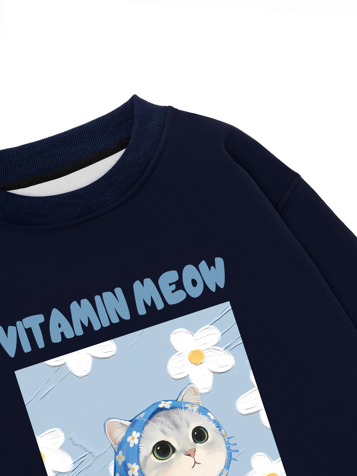 Áo Sweater Nỉ Hai Da Flower With Meow