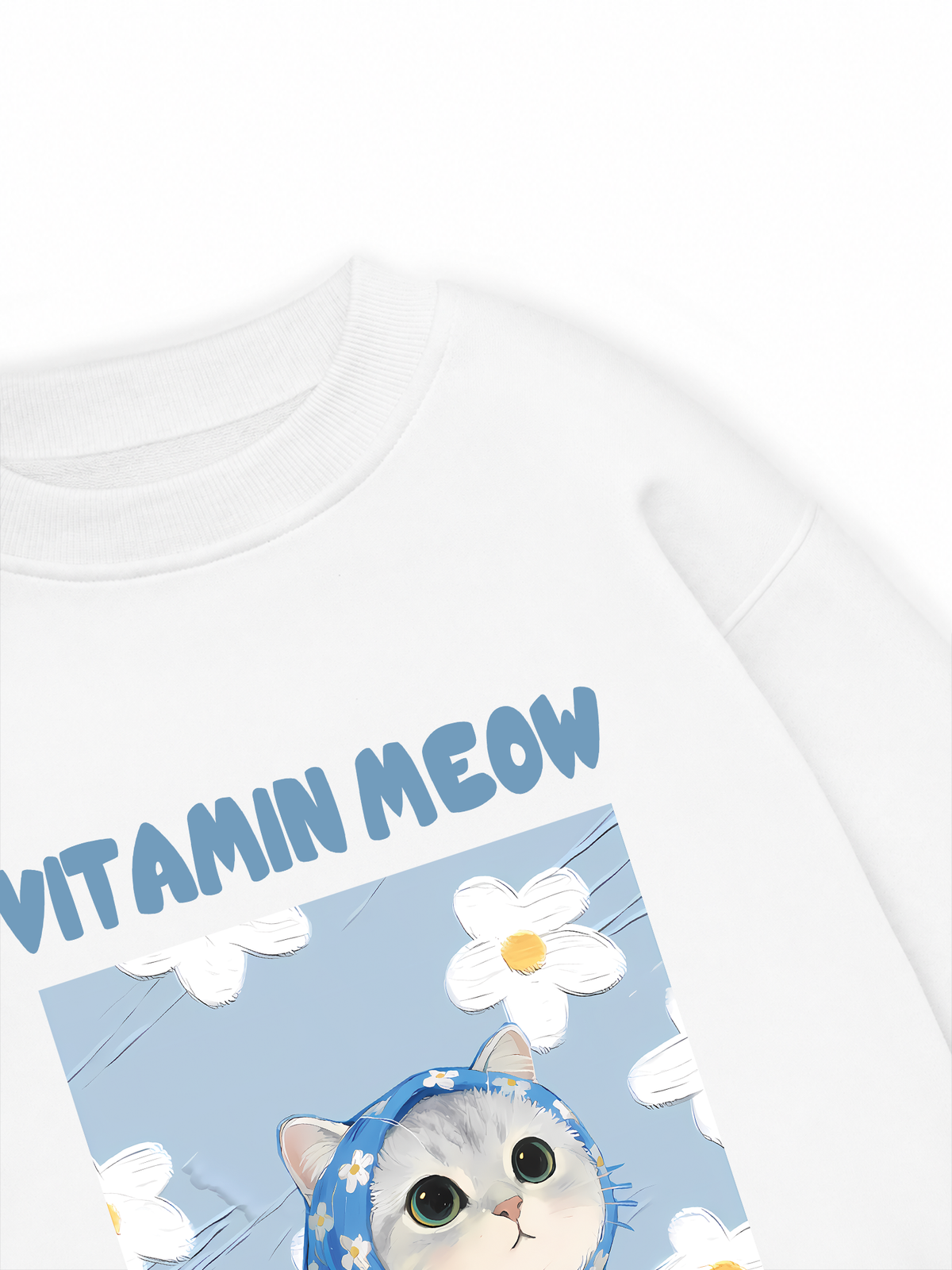 Áo Sweater Nỉ Hai Da Flower With Meow