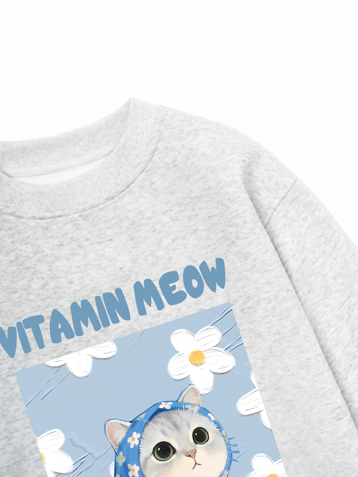 Áo Sweater Nỉ Hai Da Flower With Meow