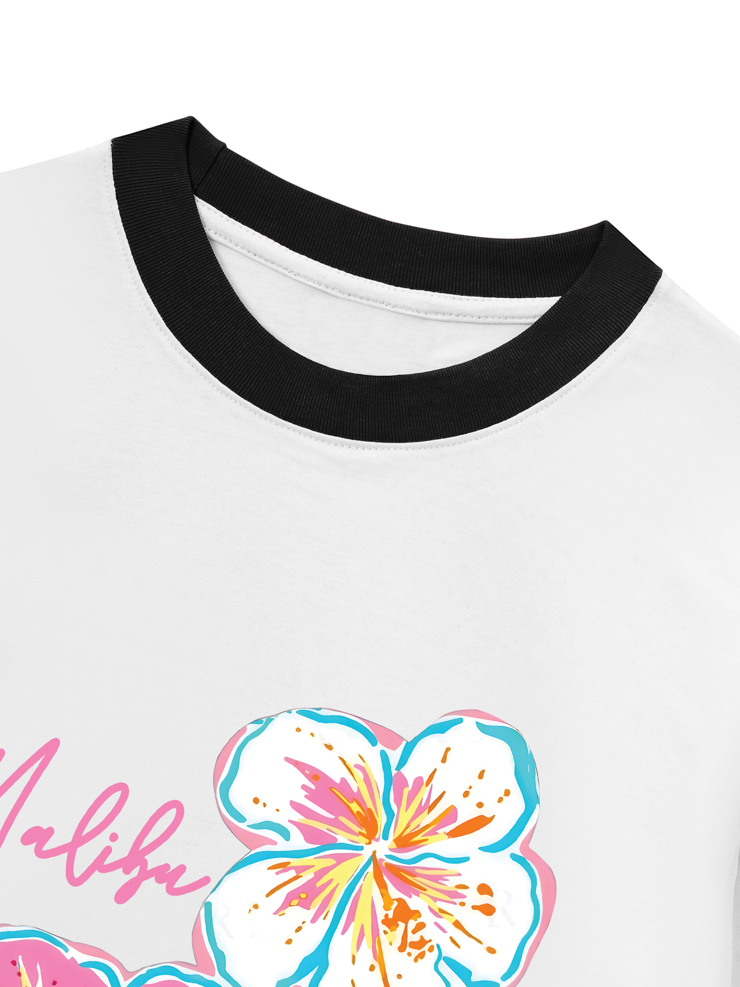 Áo Thun Ringer Relaxed Fit Summer Vibes Malibu Floral