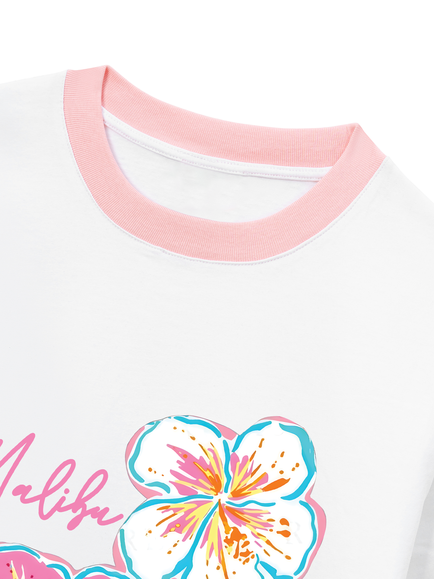 Áo Thun Ringer Relaxed Fit Summer Vibes Malibu Floral