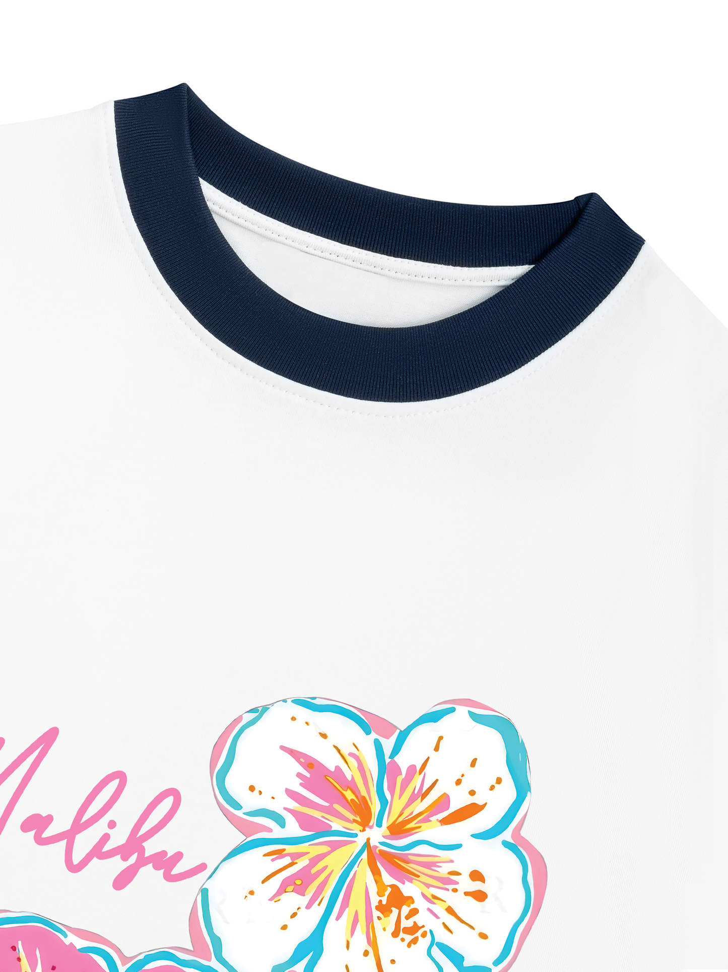 Áo Thun Ringer Relaxed Fit Summer Vibes Malibu Floral