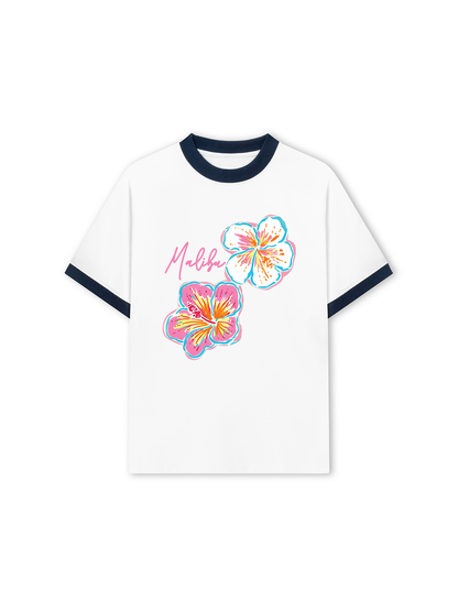 Áo Thun Ringer Relaxed Fit Summer Vibes Malibu Floral