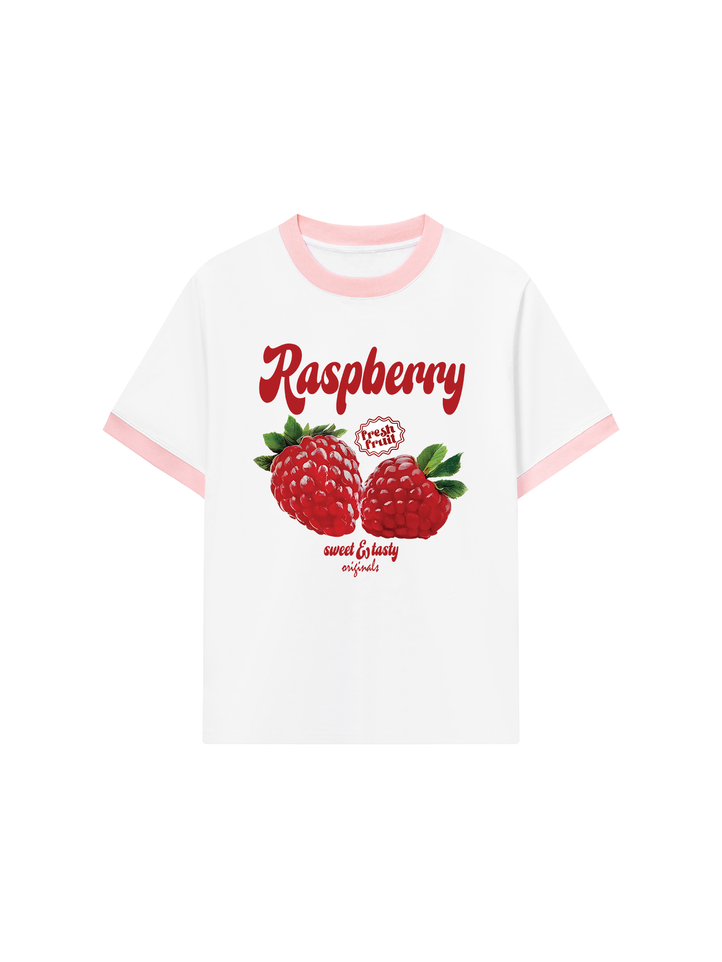 Áo Thun Ringer Relaxed Fit Summer Vibes Raspberry