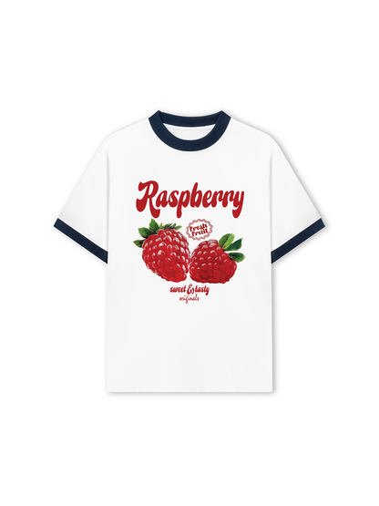 Áo Thun Ringer Relaxed Fit Summer Vibes Raspberry
