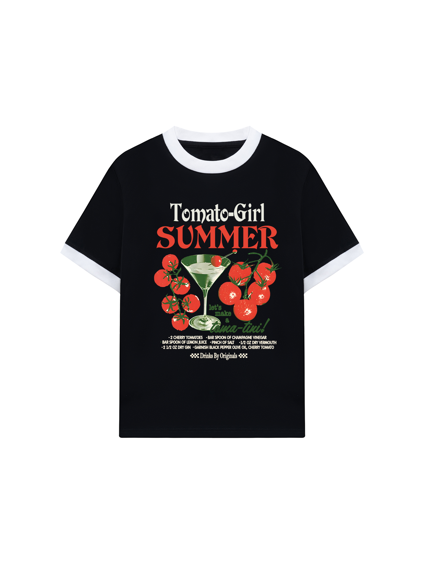 Áo Thun Ringer Relaxed Fit Summer Vibes Tomato Girl