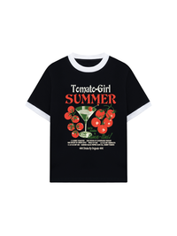 Áo Thun Ringer Relaxed Fit Summer Vibes Tomato Girl