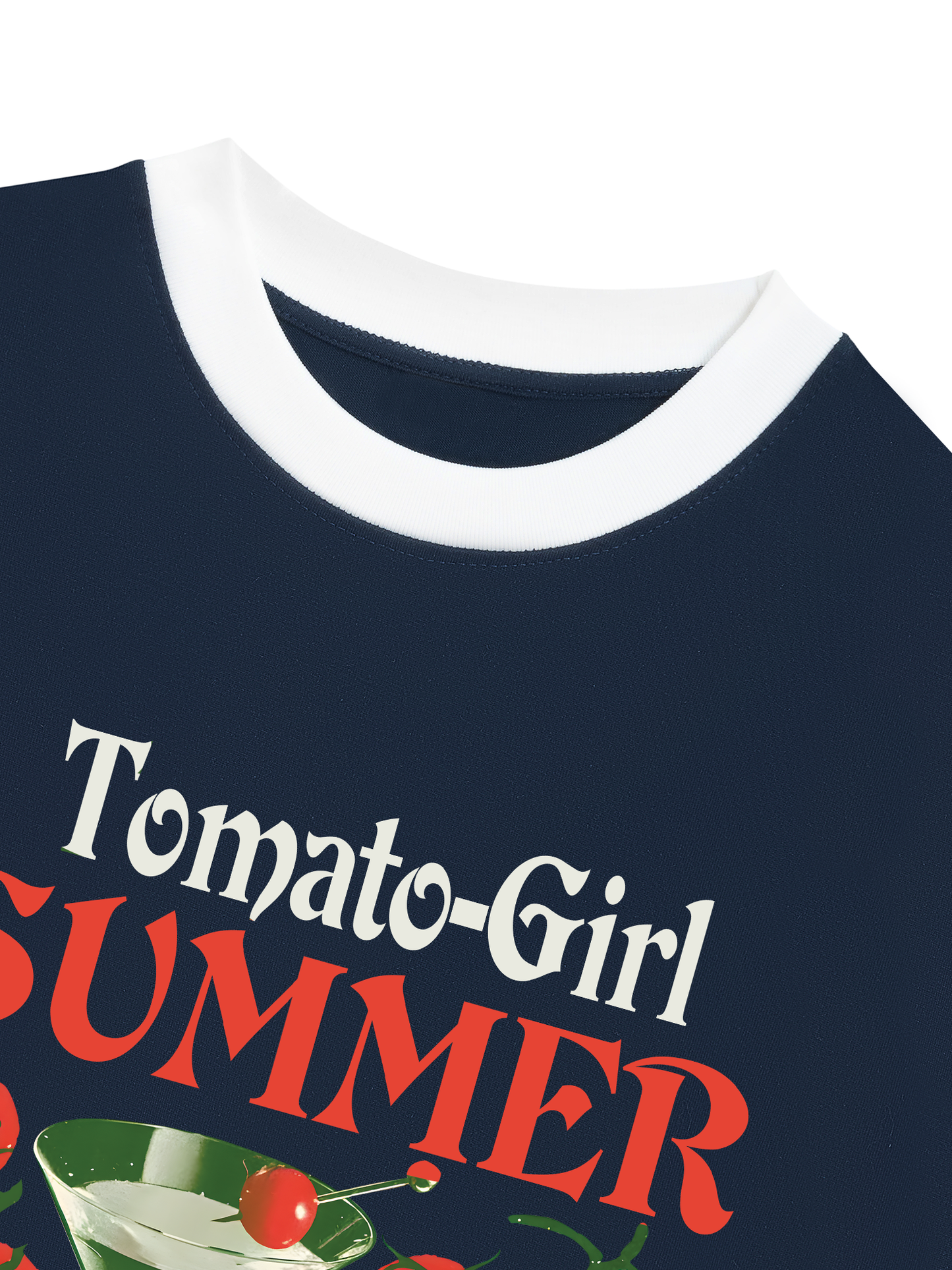 Áo Thun Ringer Relaxed Fit Summer Vibes Tomato Girl