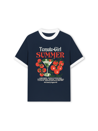 Áo Thun Ringer Relaxed Fit Summer Vibes Tomato Girl