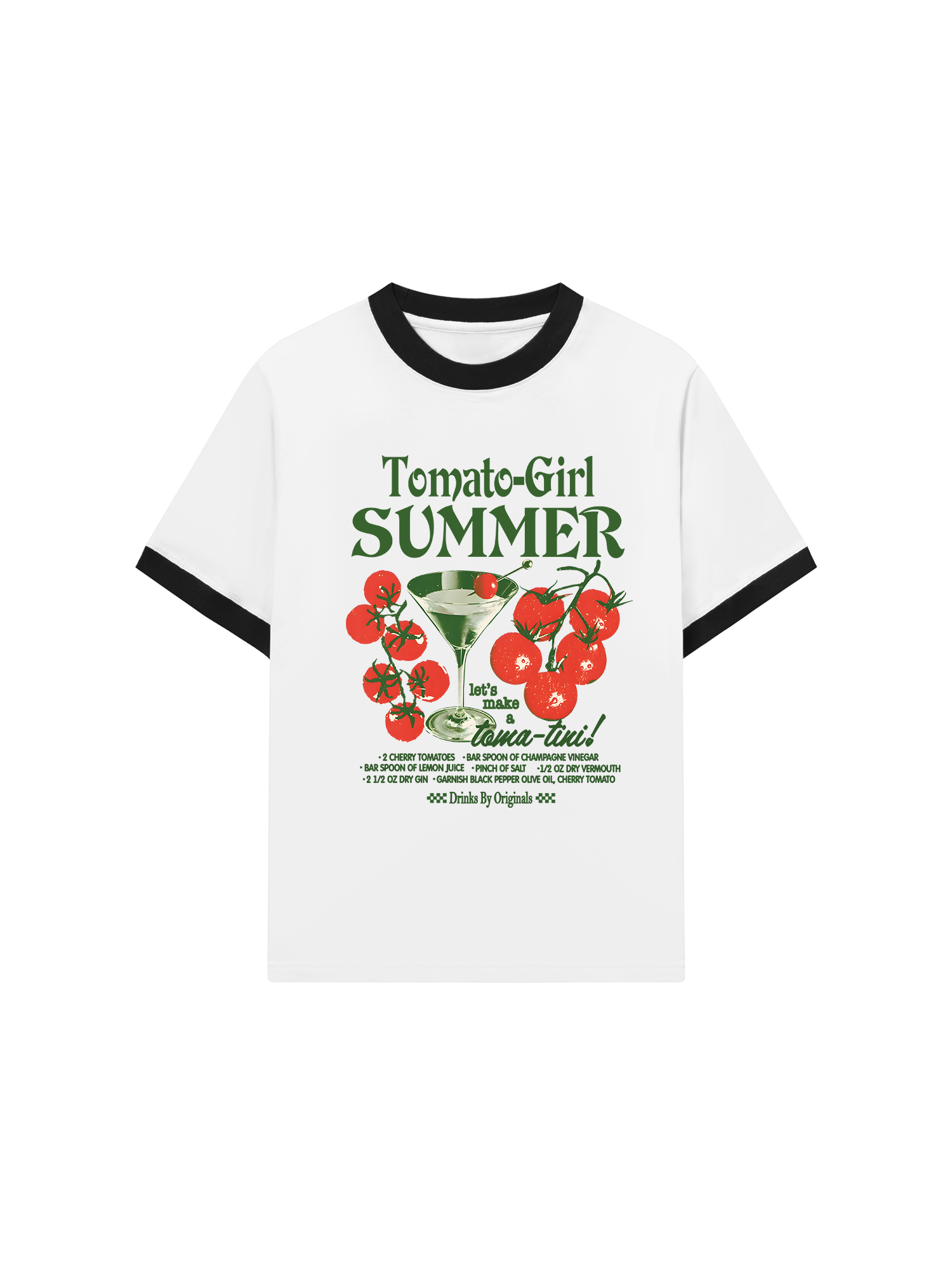 Áo Thun Ringer Relaxed Fit Summer Vibes Tomato Girl