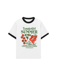 Áo Thun Ringer Relaxed Fit Summer Vibes Tomato Girl