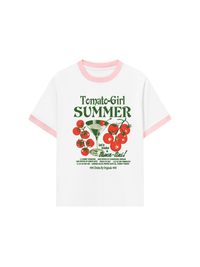 Áo Thun Ringer Relaxed Fit Summer Vibes Tomato Girl