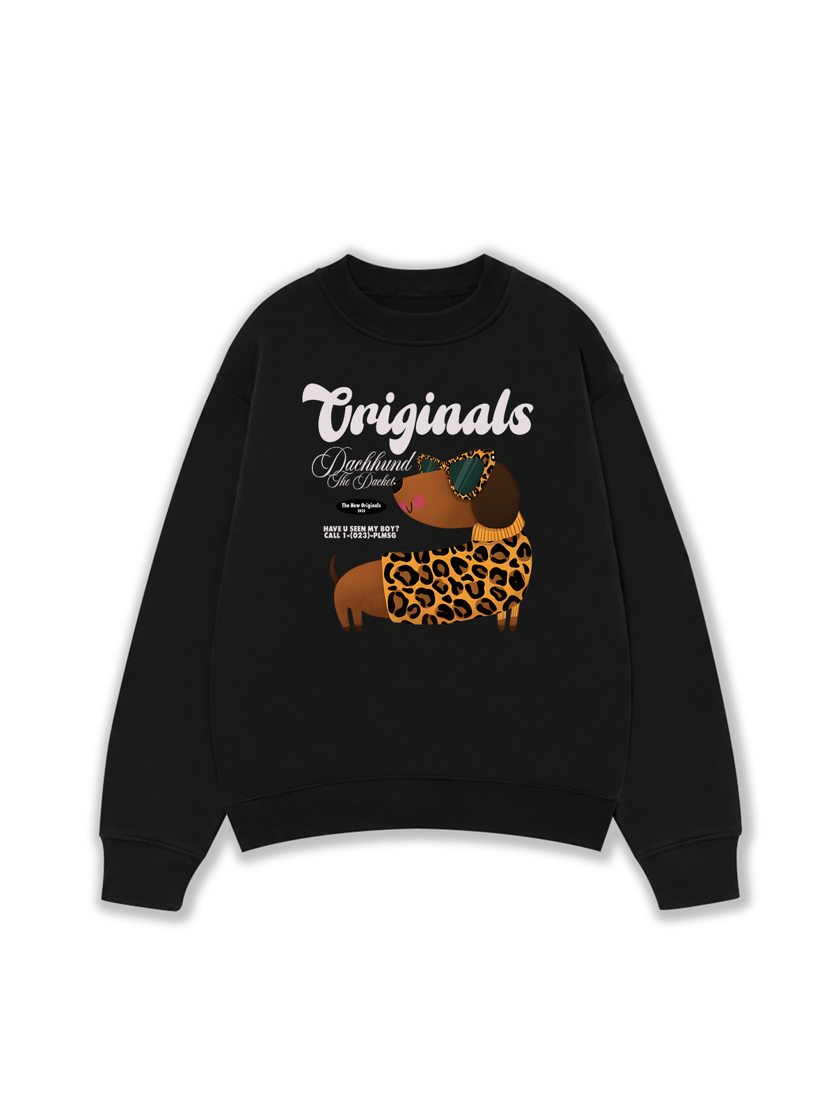 Áo Sweater Nỉ Hai Da Leopard Dachshund