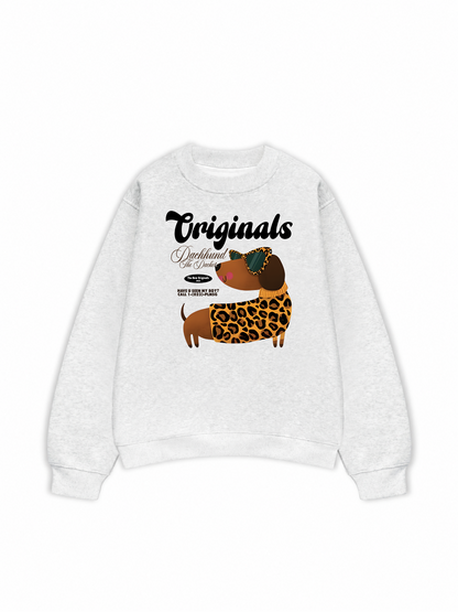 Áo Sweater Nỉ Hai Da Leopard Dachshund